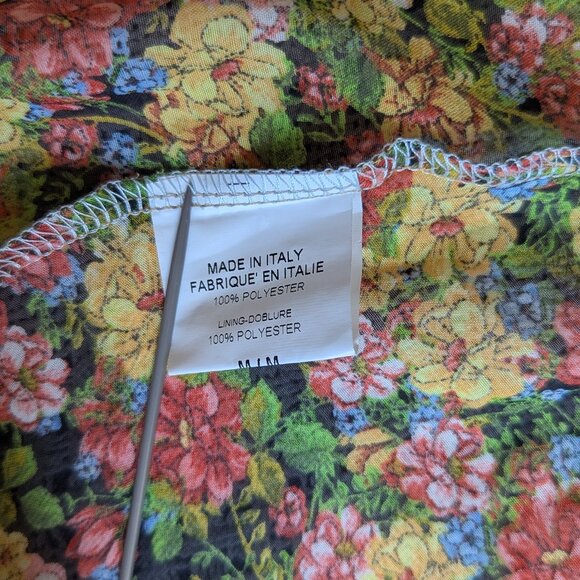 CHEPE Italy Tunic Dress Long Sleeve Floral Boho Size M Made in Italy - Picture 7 of 7